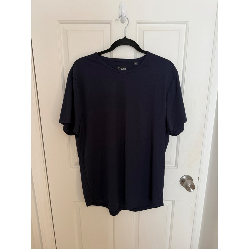 Cuts Clothing Navy Blue Pyca Pro Curve Hem Short Sleeve T-Shirt XL